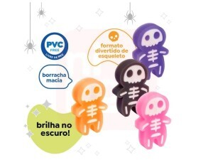 Borracha Boo! Formato de Esqueleto Brilha no Escuro
