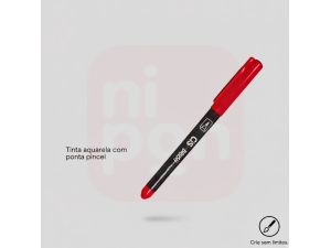 Caneta Marcador Brush Aquarelável CIS - Vermelho escuro